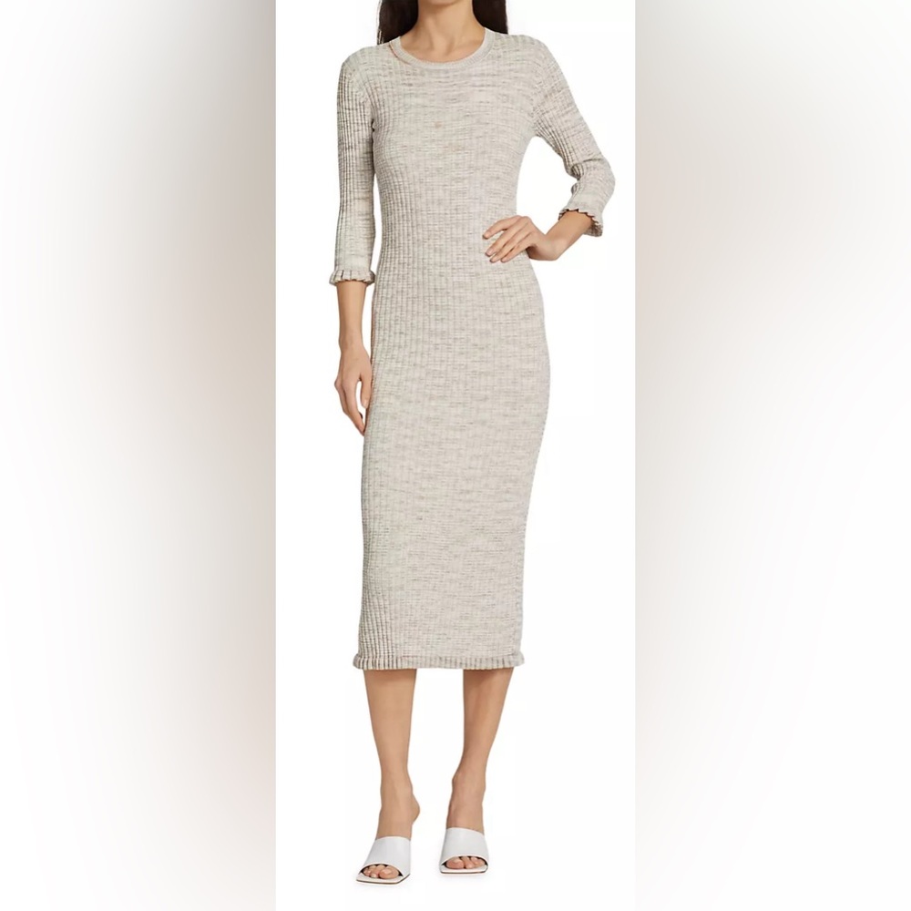 Veronica Beard Sand Richie Rib-Knit Dress Size XL NWT